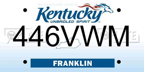 446VWM Kentucky License Plate