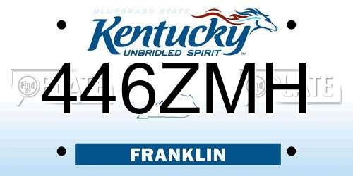 446ZMH Kentucky License Plate