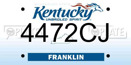 4472CJ Kentucky License Plate