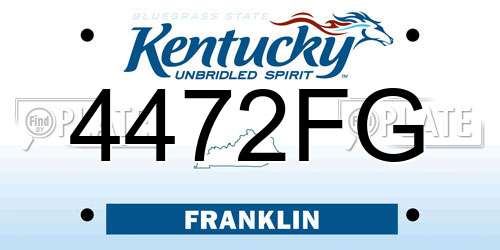 4472FG Kentucky License Plate