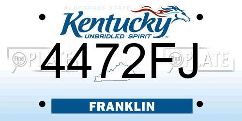 4472FJ Kentucky License Plate