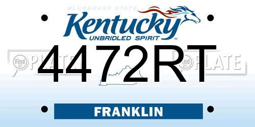 4472RT Kentucky License Plate