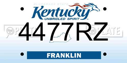 4477RZ Kentucky License Plate