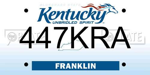 447KRA Kentucky License Plate