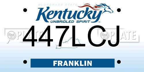 447LCJ Kentucky License Plate