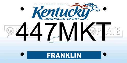 447MKT Kentucky License Plate