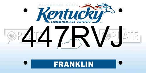 447RVJ Kentucky License Plate