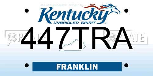 447TRA Kentucky License Plate