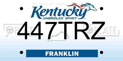 447TRZ Kentucky License Plate