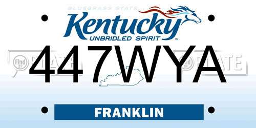 447WYA Kentucky License Plate