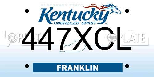 447XCL Kentucky License Plate