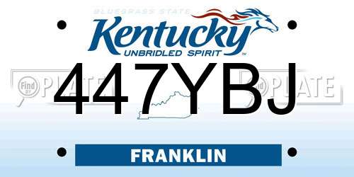 447YBJ Kentucky License Plate