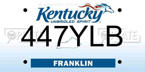 447YLB Kentucky License Plate