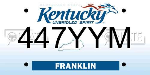 447YYM Kentucky License Plate