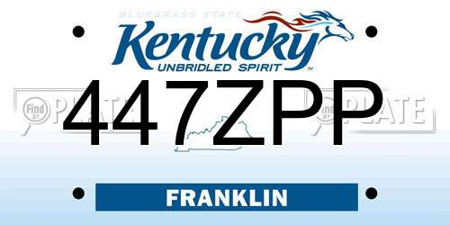 447ZPP Kentucky License Plate