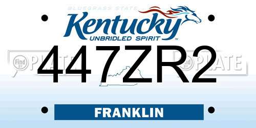 447ZR2 Kentucky License Plate