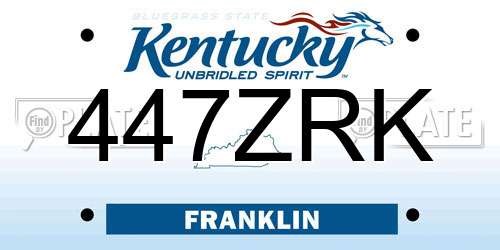 447ZRK Kentucky License Plate