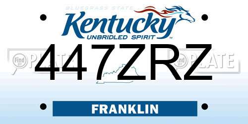447ZRZ Kentucky License Plate