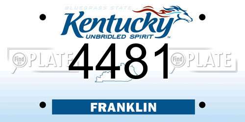 4481 Kentucky License Plate