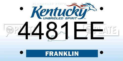 4481EE Kentucky License Plate