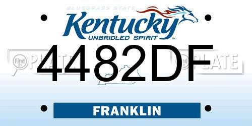 4482DF Kentucky License Plate