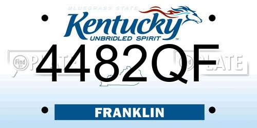 4482QF Kentucky License Plate
