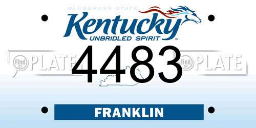 4483 Kentucky License Plate