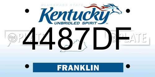 4487DF Kentucky License Plate