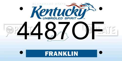 4487OF Kentucky License Plate