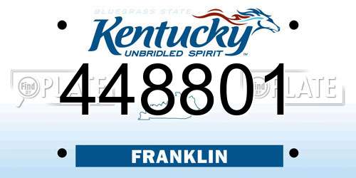 448801 Kentucky License Plate