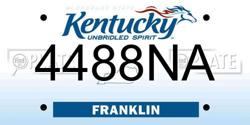 4488NA Kentucky License Plate