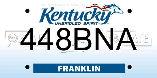 448BNA Kentucky License Plate