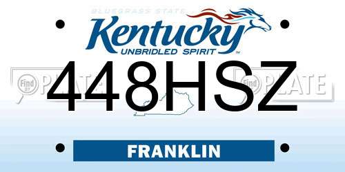 448HSZ Kentucky License Plate