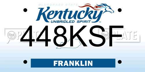 448KSF Kentucky License Plate