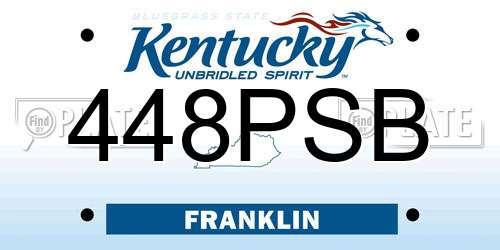 448PSB Kentucky License Plate