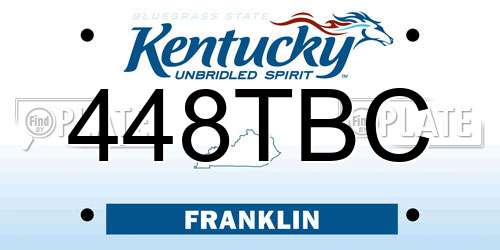 448TBC Kentucky License Plate
