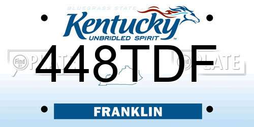 448TDF Kentucky License Plate