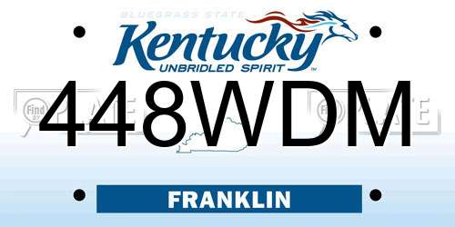 448WDM Kentucky License Plate