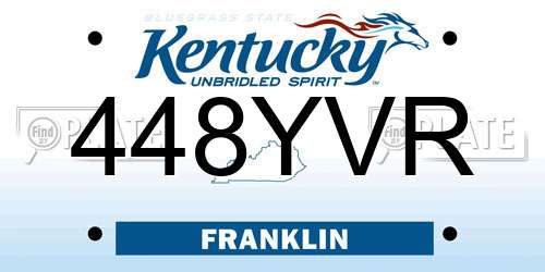 448YVR Kentucky License Plate