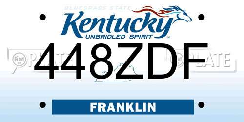 448ZDF Kentucky License Plate