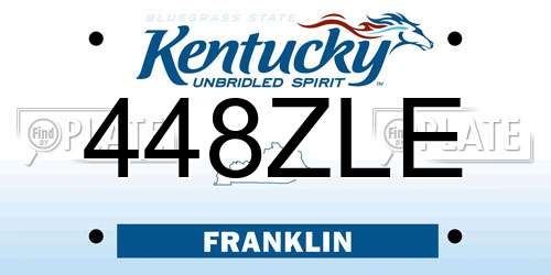 448ZLE Kentucky License Plate