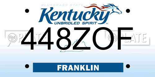 448ZOF Kentucky License Plate