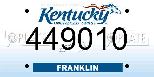 449010 Kentucky License Plate