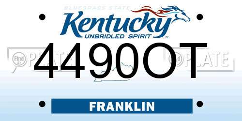 4490OT Kentucky License Plate