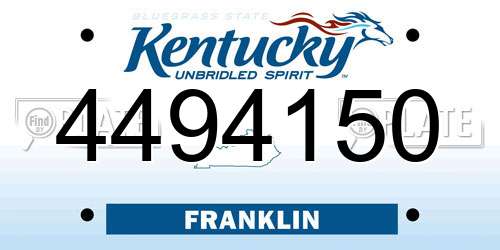 4494150 Kentucky License Plate