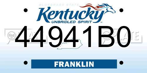 44941B0 Kentucky License Plate