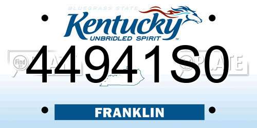 44941S0 Kentucky License Plate