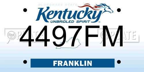 4497FM Kentucky License Plate