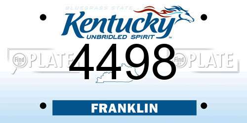 4498 Kentucky License Plate