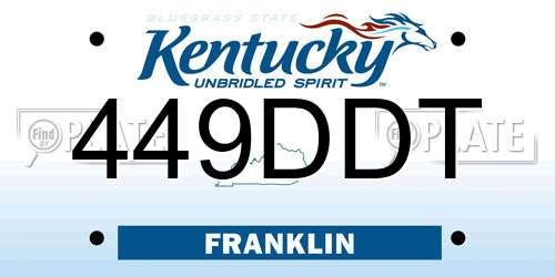 449DDT Kentucky License Plate